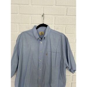 Vintage Duck Head Button Up Shirt Mens L Blue Short Sleeve External Duck Tag